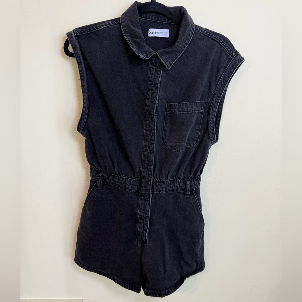 Zara Charcoal Sleeveless Denim Romper *GOOD USED CONDITION*